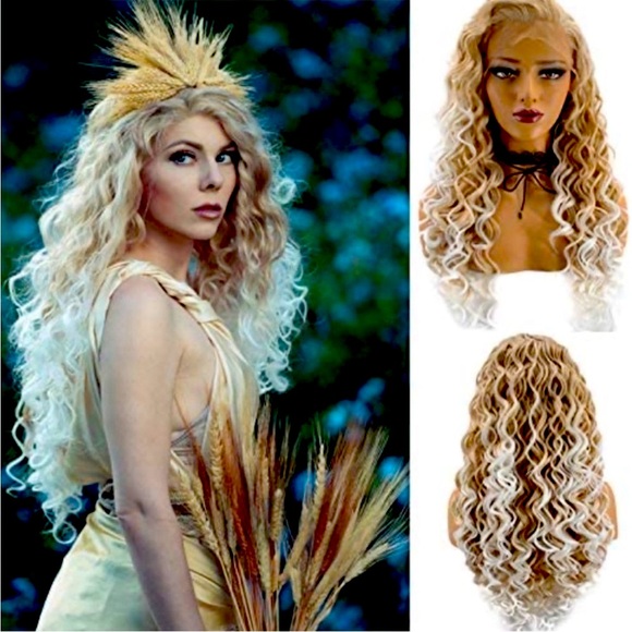 22” Kinky Curly Blonde MixLace Front Wig *NEW*